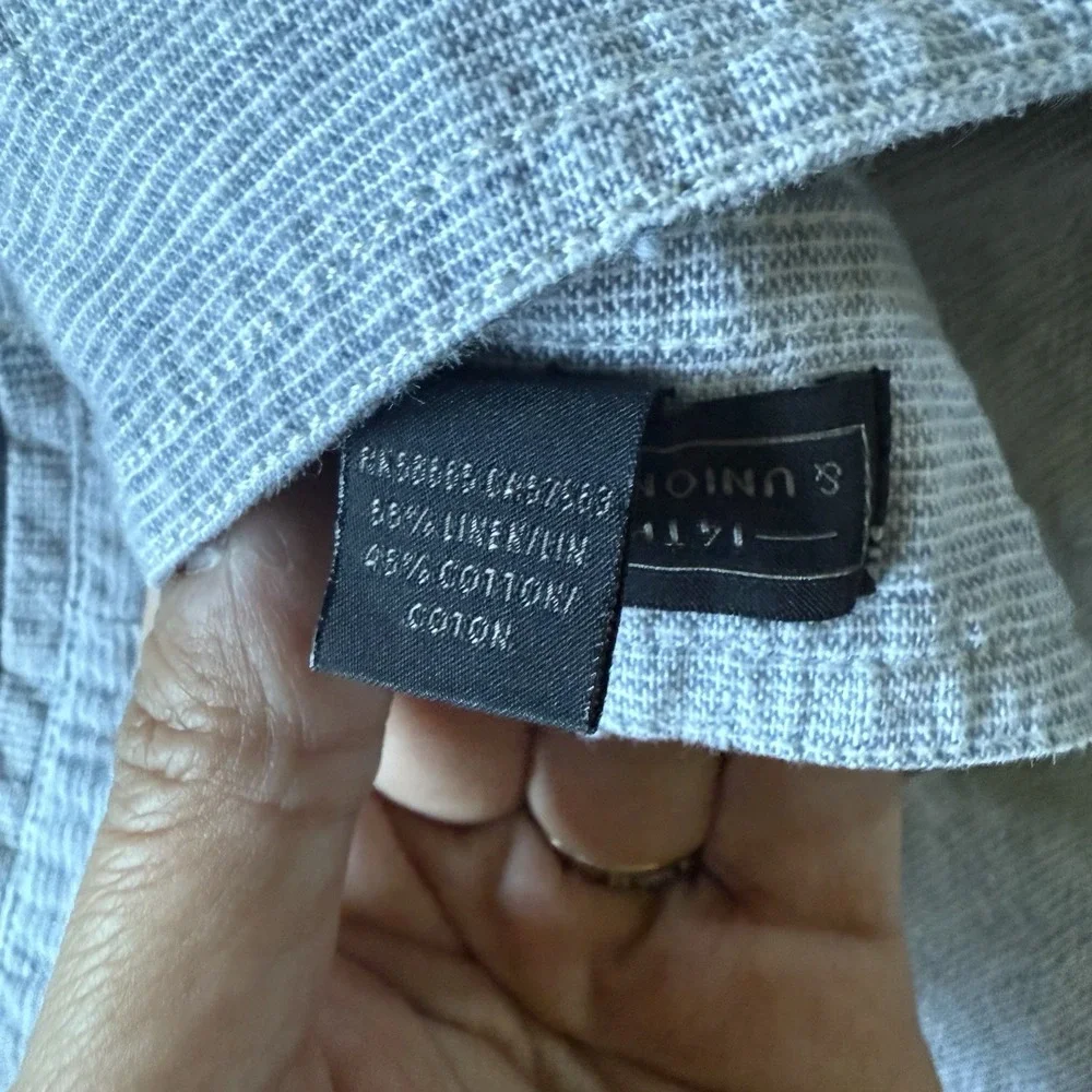 14th & Union Linen Blend Blue Textured Shorts Men's Size 40 Slim Fit Summer